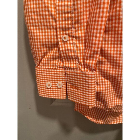 Nick Graham Modern Fit Orange Check Shirt | Men’s Medium 15.5 32/33 Father's Day - Picture 4 of 5